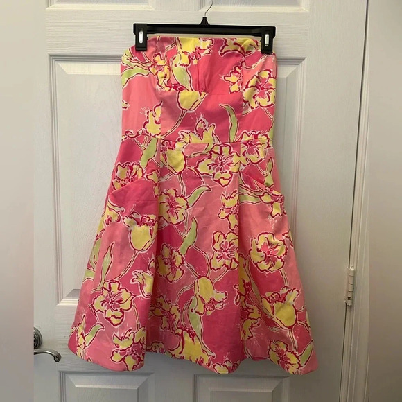 . Lilly Pulitzer Blossom Dress in Hottie Pink Day size 4 - Picture 1 of 5
